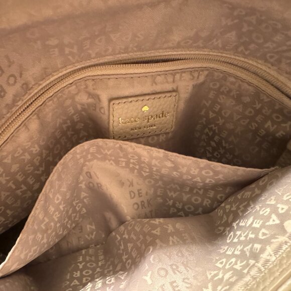 Kate Spade Beige Leather Jackson Flap Shoulder Bag - Picture 6 of 7